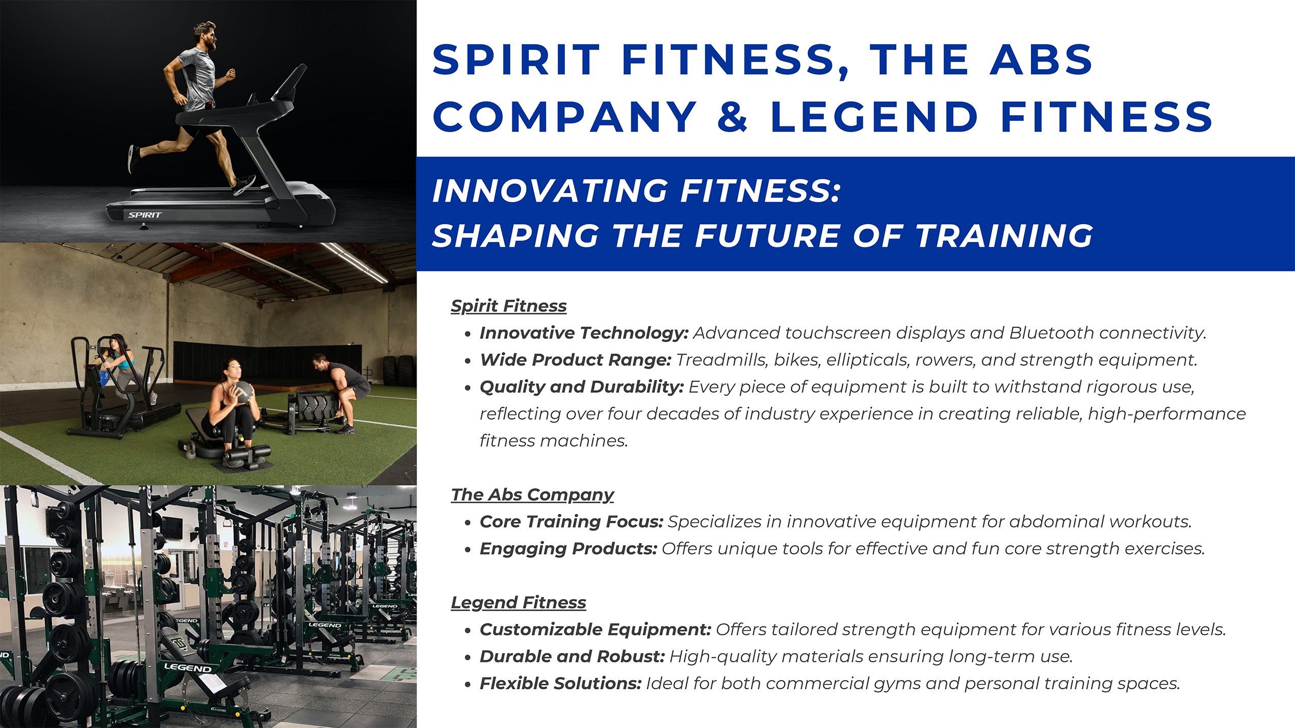 Sprint Fitness, The Abs Company & Legend Fitness - innovating fitness and shaping the future of training